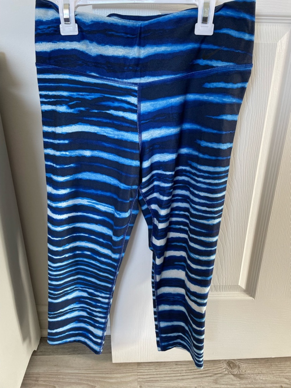 Nike Blue & Navy Striped CapriLeggings